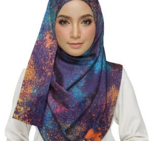 Grunge of Colorful Spots Hijab
