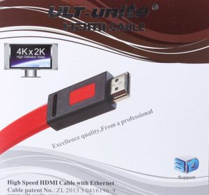 HDMI FLAT CABLE ULT UNIT 1.4V 3M 2K.4K RED