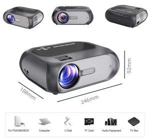 T7 Wifi Hd 1080P Multimedia Projector With Higher Resolution Plus Brightness Silver
